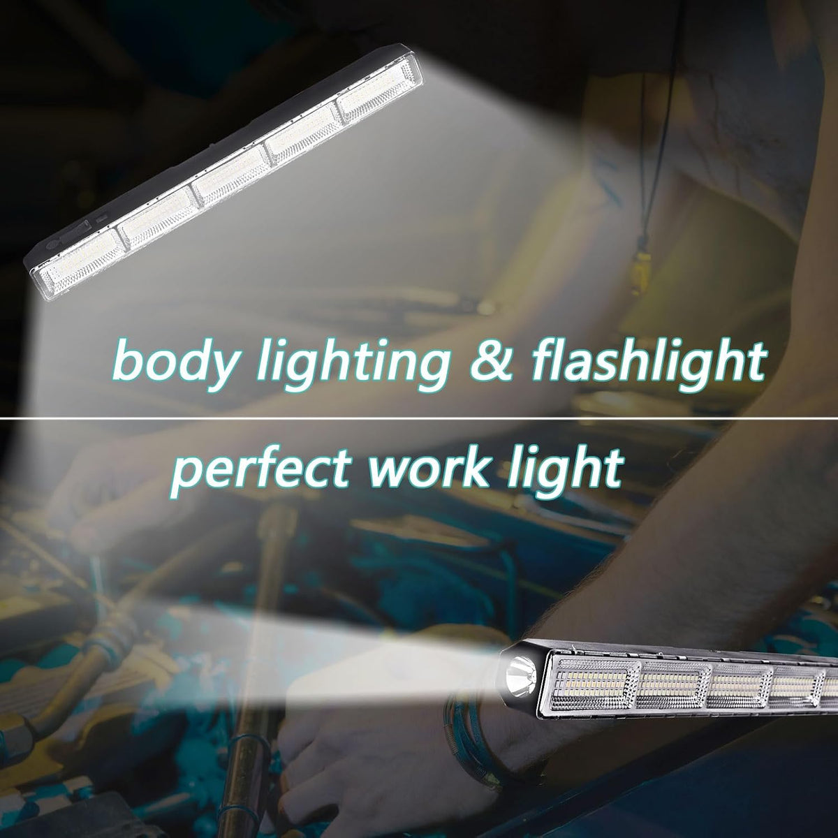 Magnetic Led Light Bar 8000mah 16.14in Super Bright,Reachageable Utility Work Light Tube Use for Car