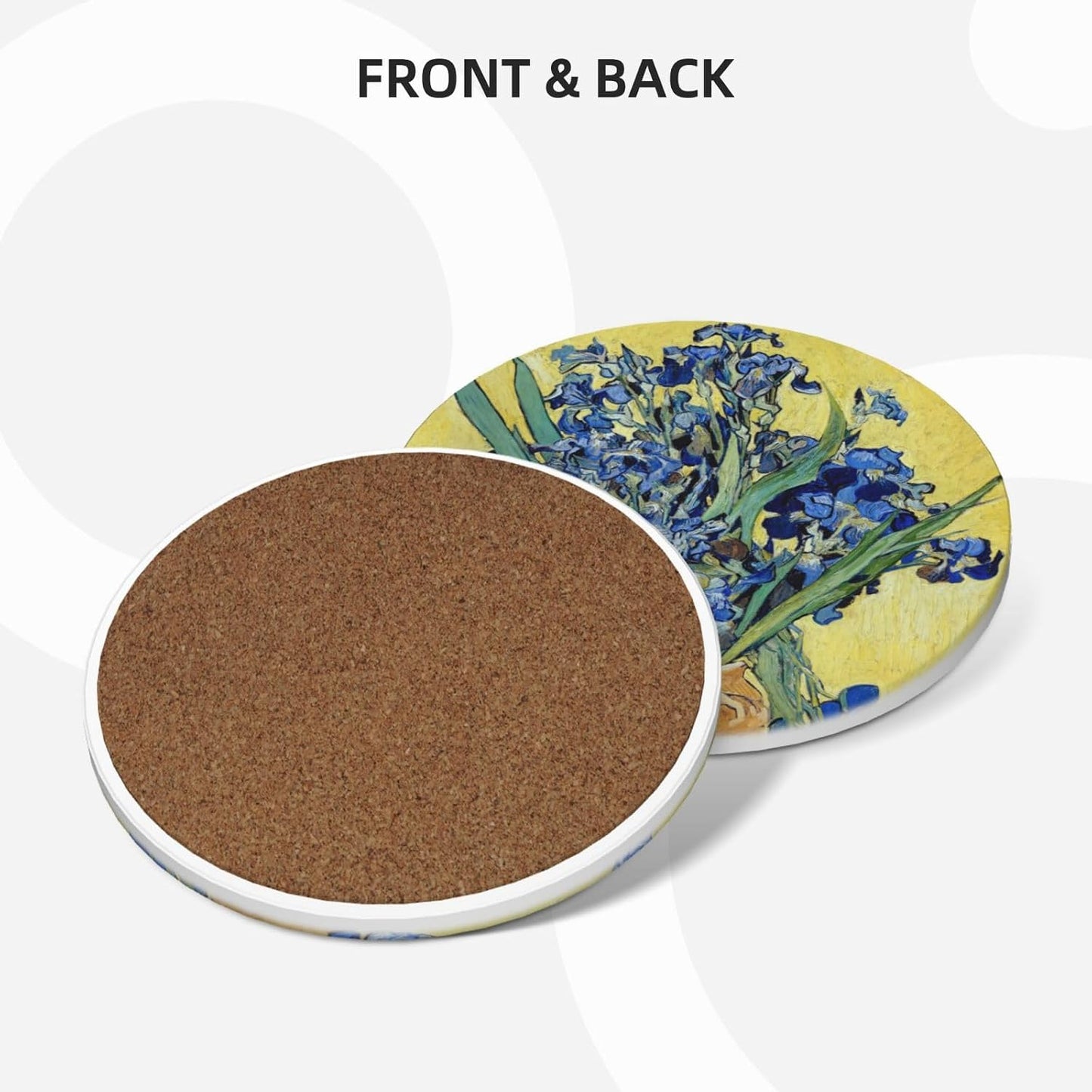 Holder / Cork Base and Golden Holder / F02 - Van Gogh / Set of 6