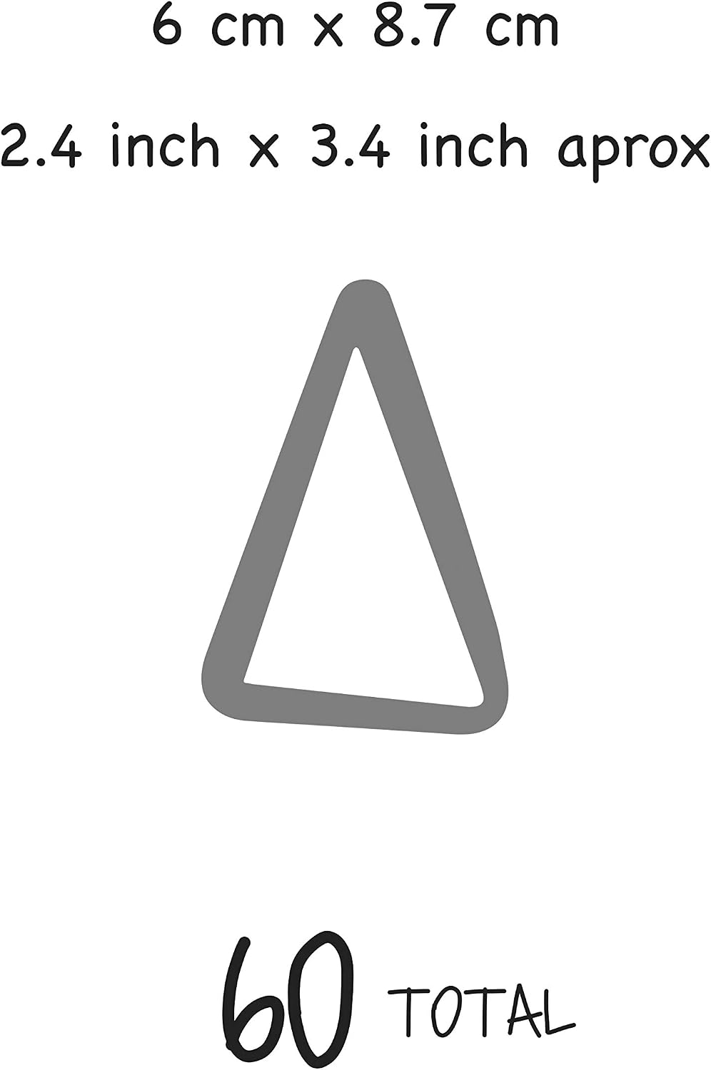 Vieli Arte Transparent Triangles Hand Drawn. Wall Vinyl Sticker Decal Decor / Grey / Set of 60