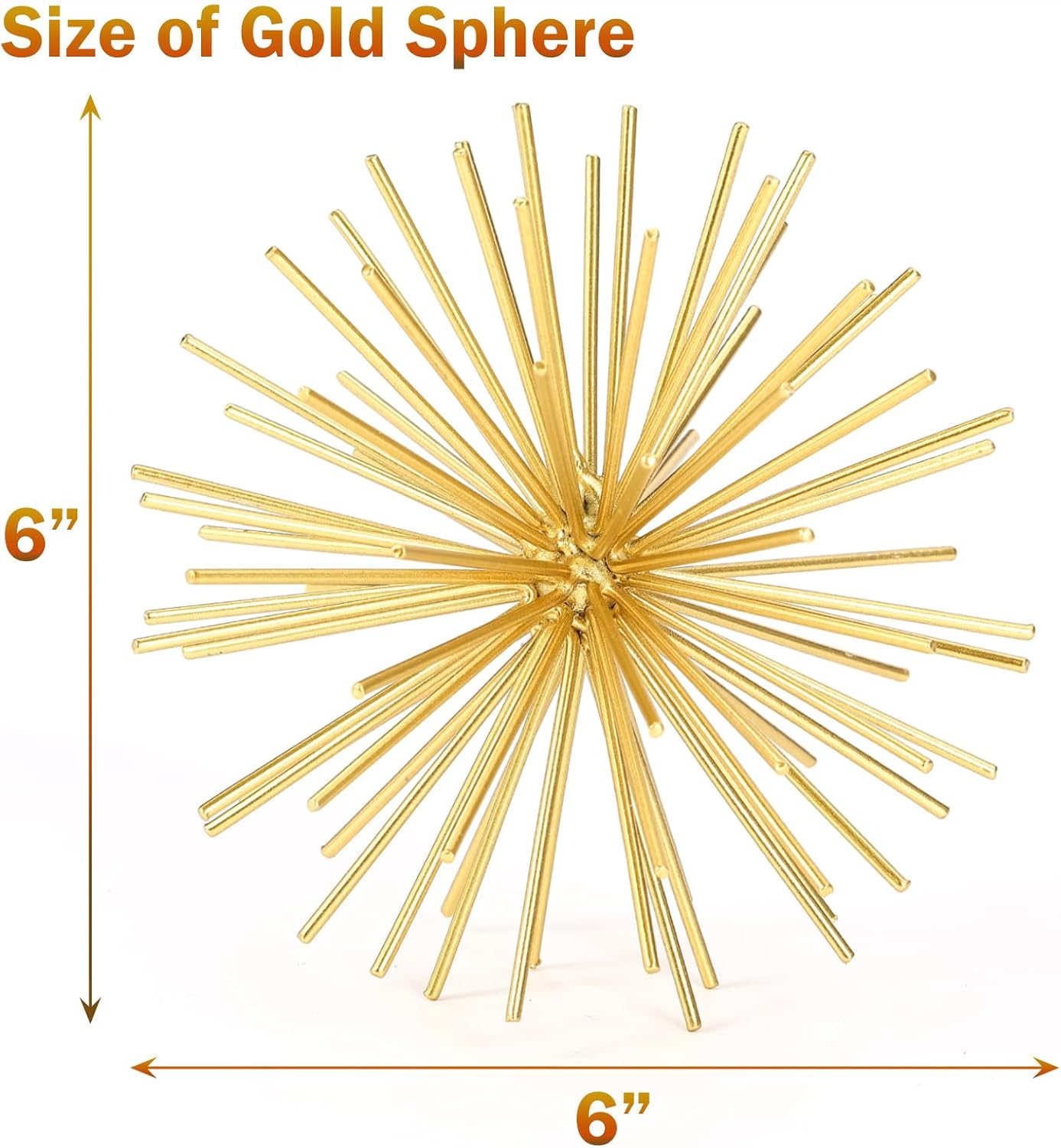 Mid-Century Modern / Gold-starburst-6 / 6 Inch