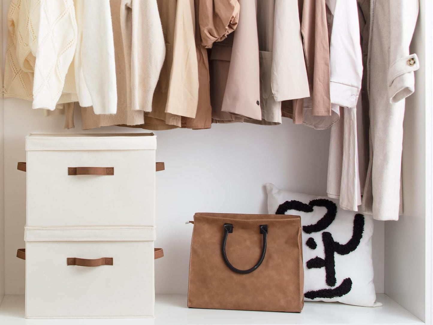 Fabric Storage Bins / Ivory White / Jumbo