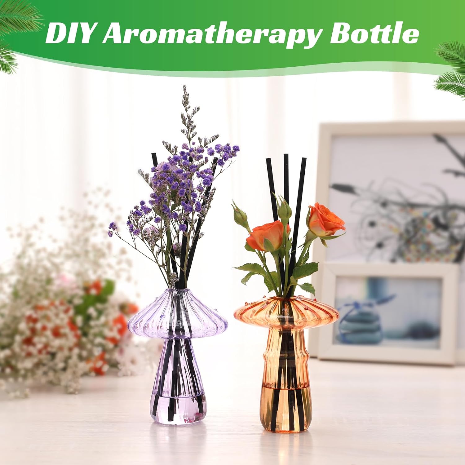 Mushroom Glass Vases / Set of 10