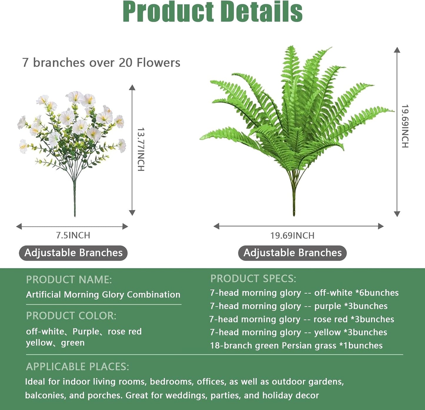 Artificial Flowers / UV Resistant fake Plants Flowers Bundles