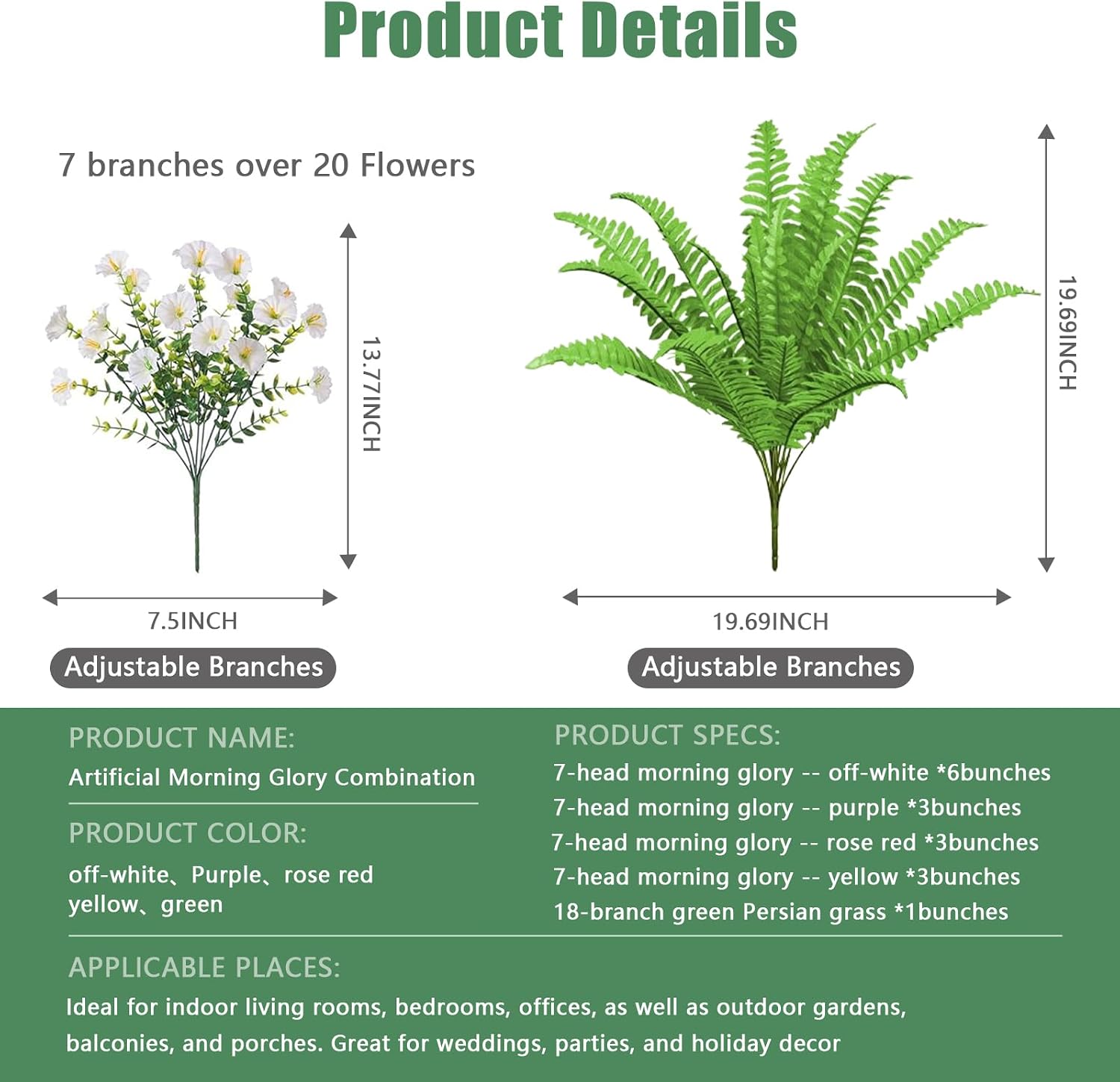 Artificial Flowers / UV Resistant fake Plants Flowers Bundles