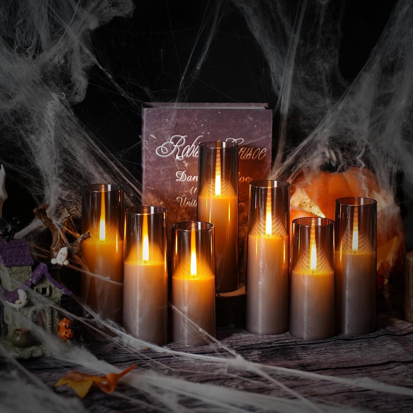 kakoya Flameless LED Candles Upgraded Realistic Flickering Flame,7Pcs Battery Operated Candles with Remote Timers,LED