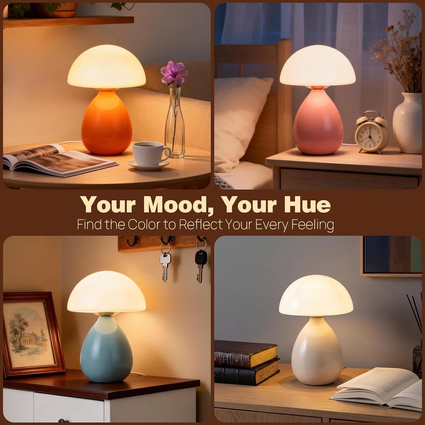 Small Lamp / Mushroom Table Lamp / Blue