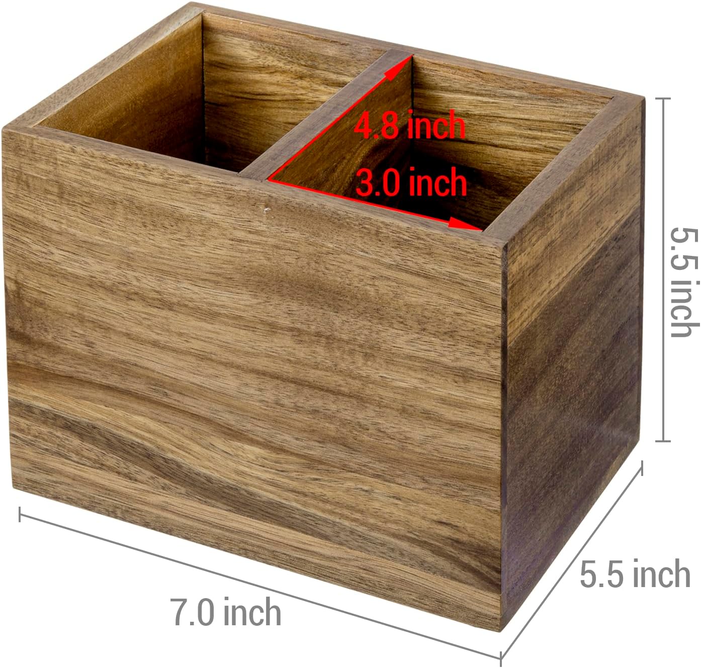 Wood TV Remote Control Holder / Acacia Wood
