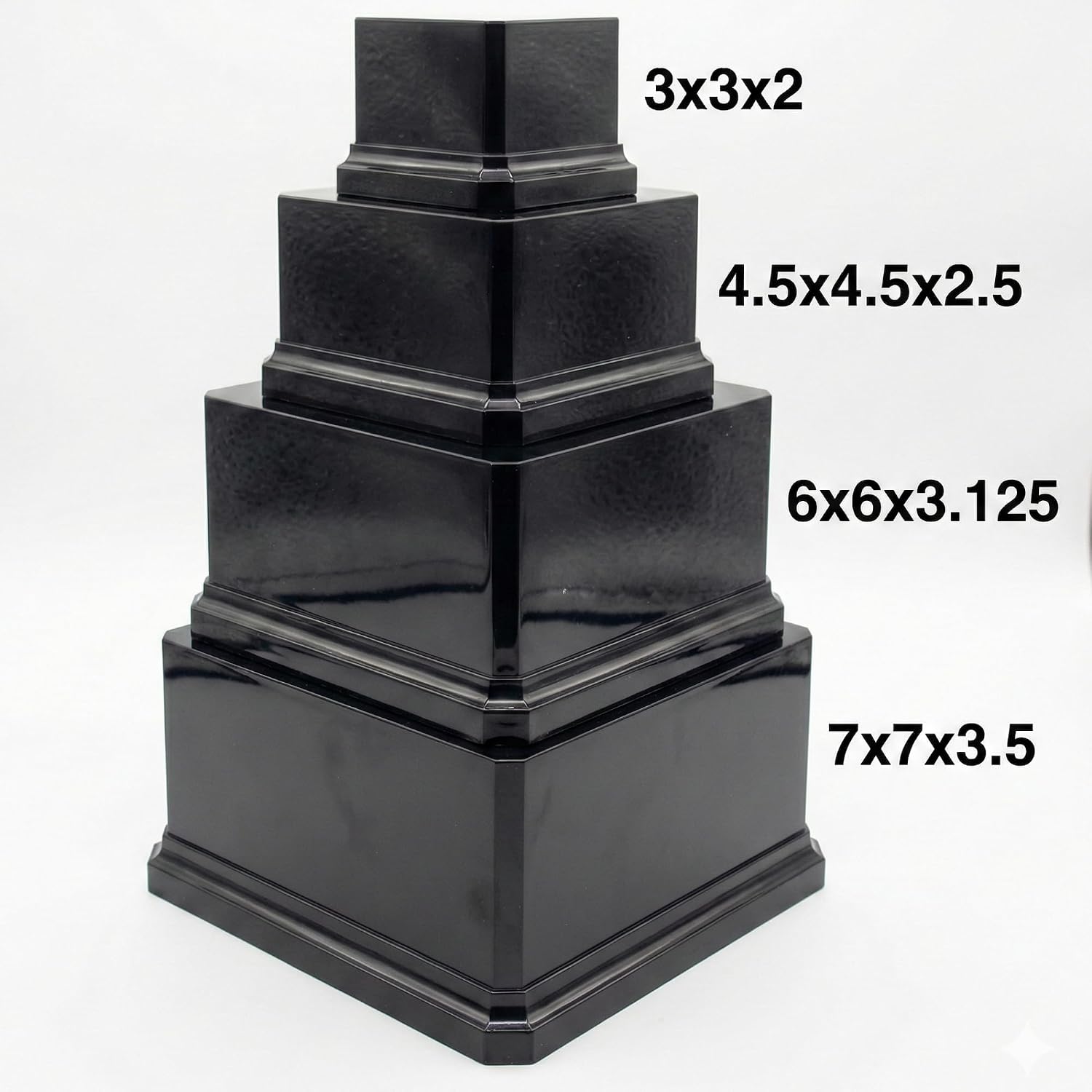 Gloss Display Base / 4.5 x 4.5 x 2.5 / Black