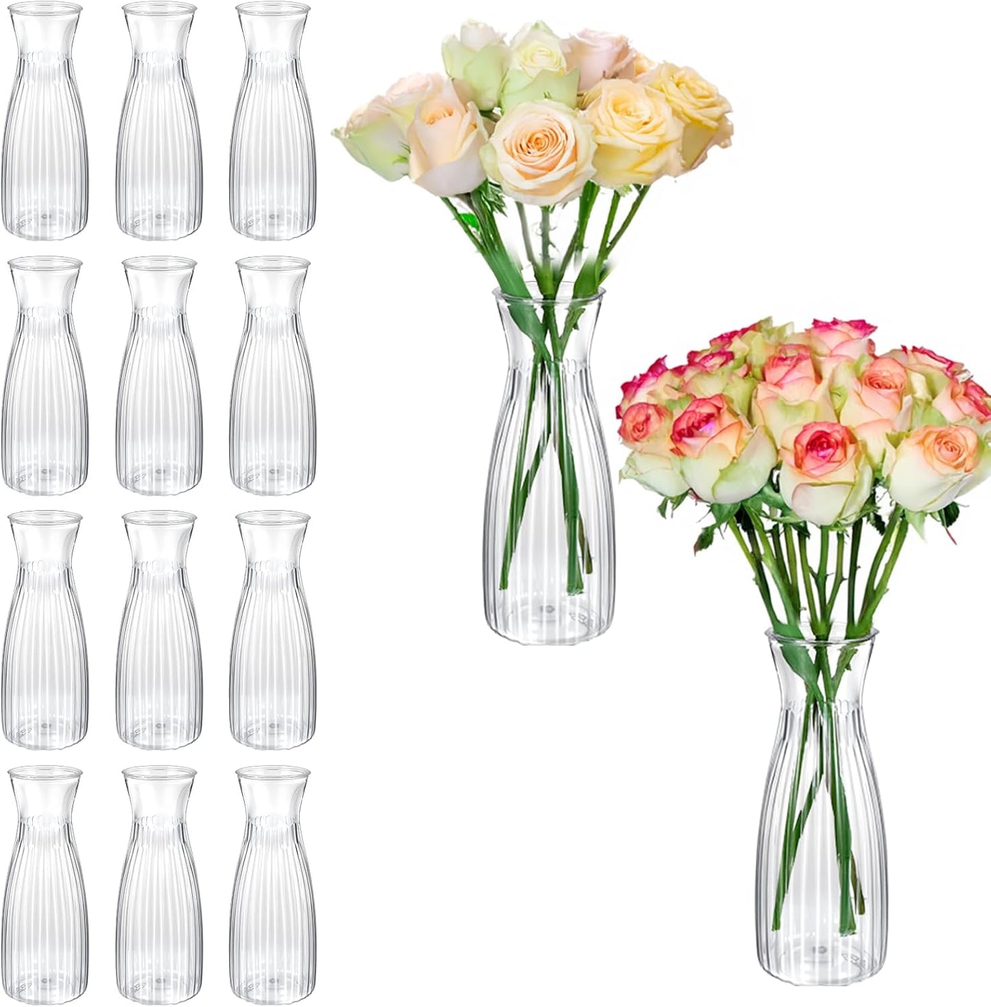 Plastic Bud Vases Bulk Small Plastic Vases / Clear / Set of 12