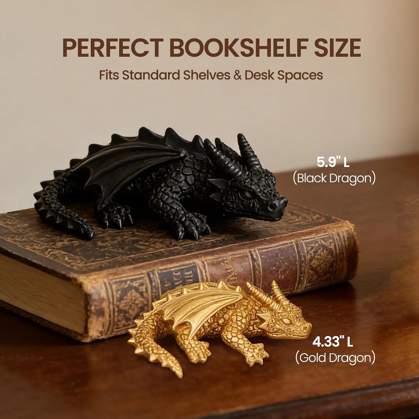 Gold Dragon Statues / Black
