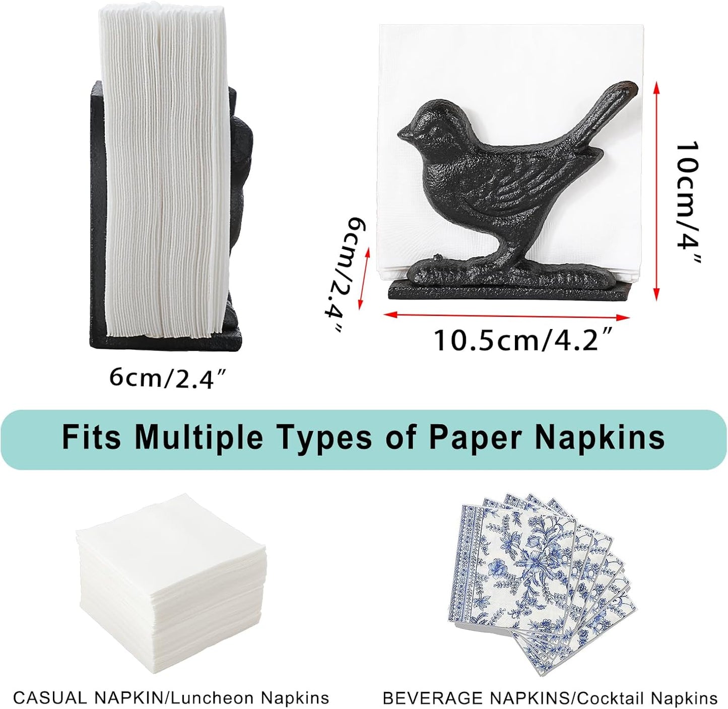 Napkin Holder Retro Vertical Napkin Holders / Black