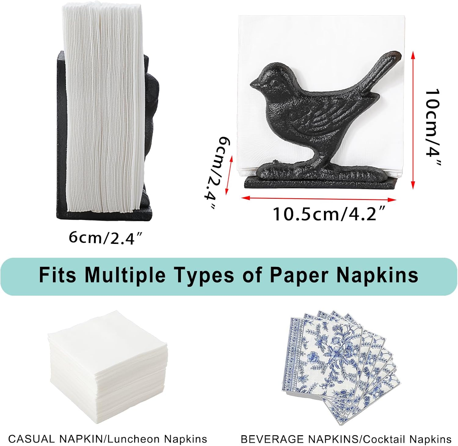 Napkin Holder Retro Vertical Napkin Holders / Black