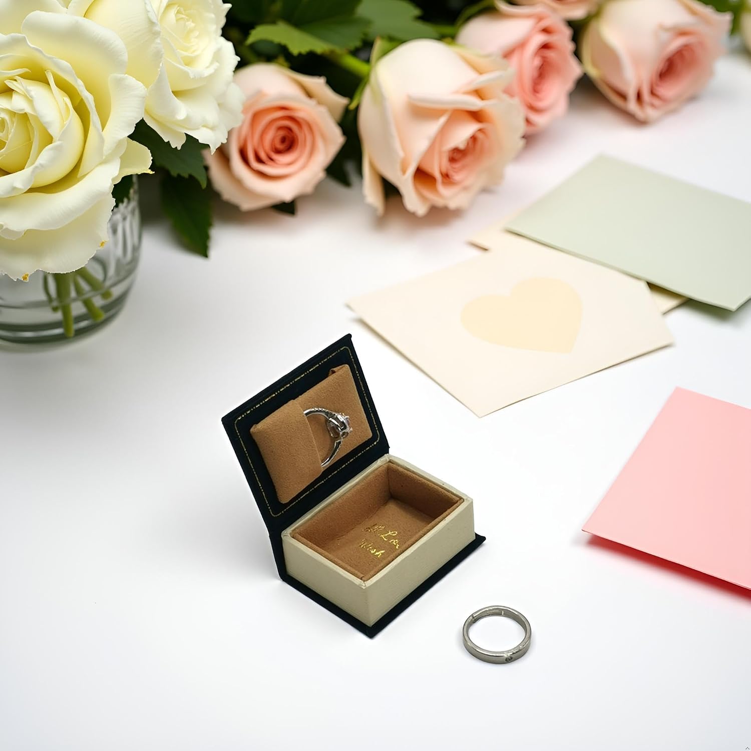 Book Shaped Ring Box / Blue-book