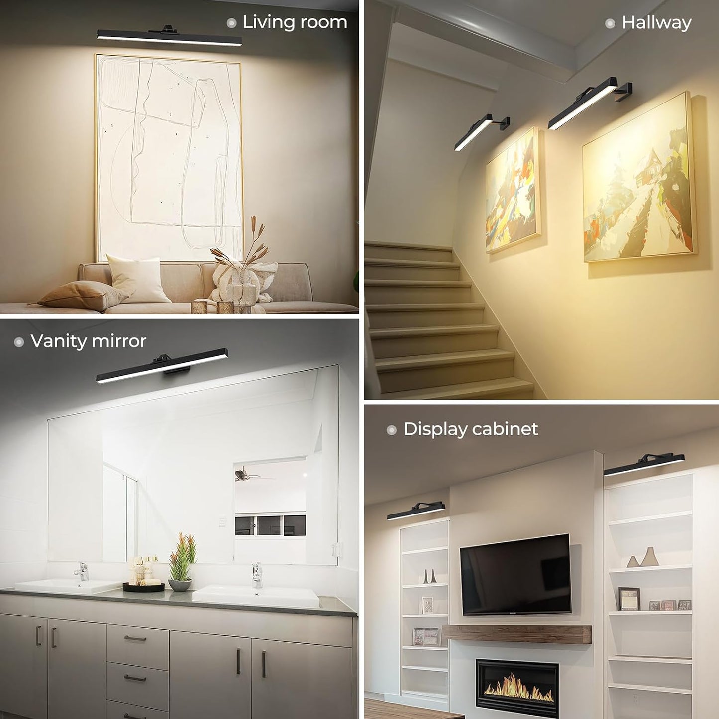 Picture Lights for Wall, Battery Operated Picture Light 24in Gallery Light | For Paintings CCT Dimmable Recharging
