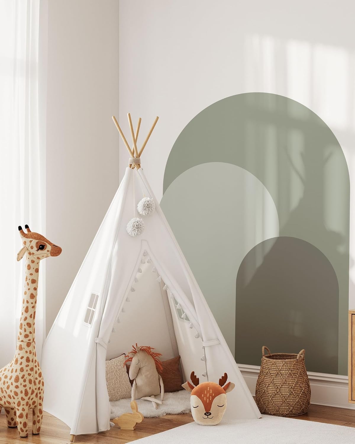 Dusty Modern Arch Wall Decal / 24"W x 48"H / Green