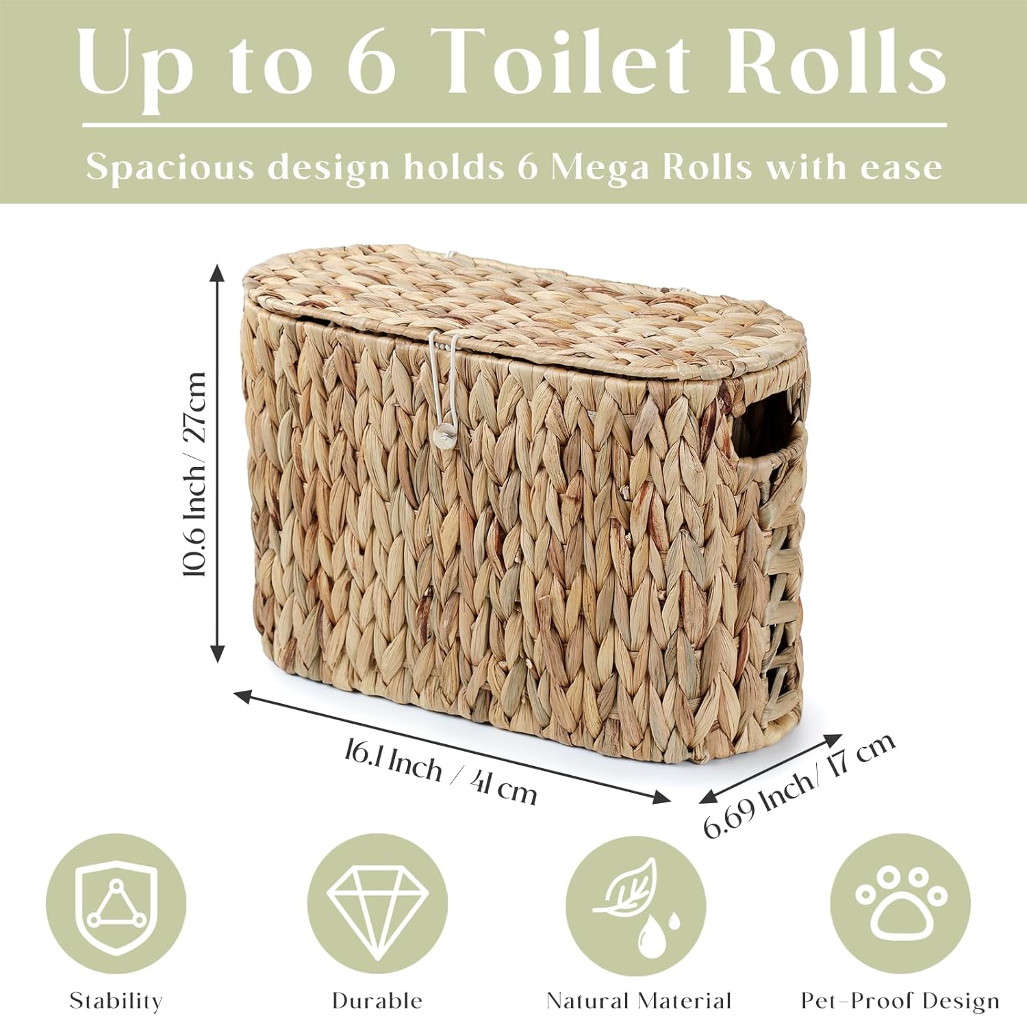 Papers Container for up to 6 Mega Rolls / 6 Rolls