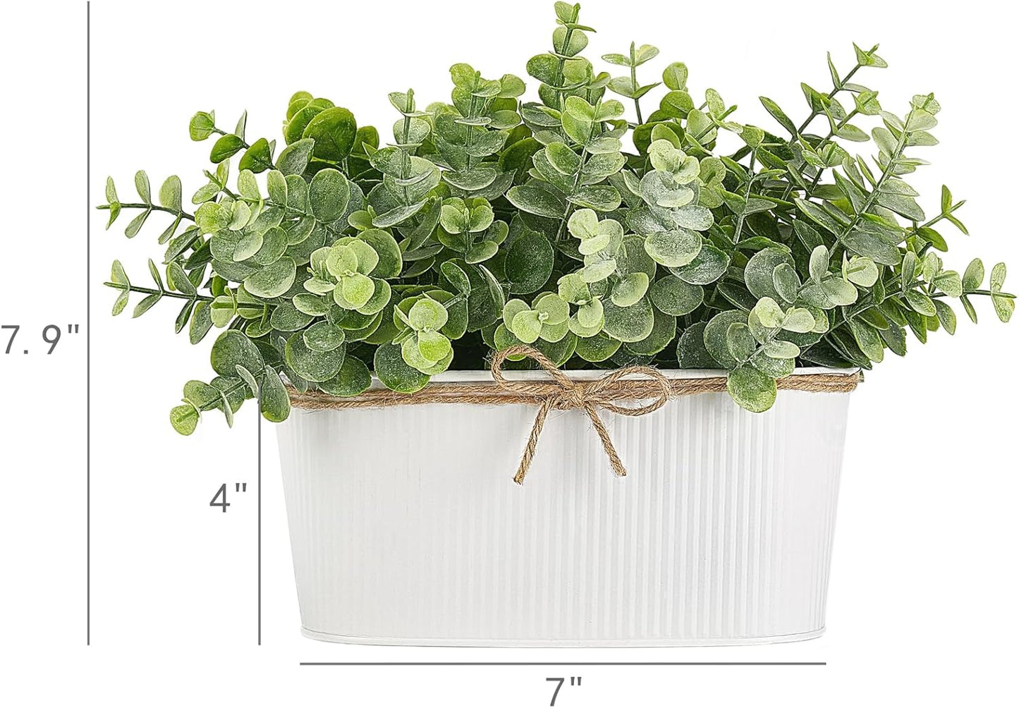 Fake Eucalyptus Plants Indoor for Farmhouse Home Decor Artificial Faux Plants in Rustic / White