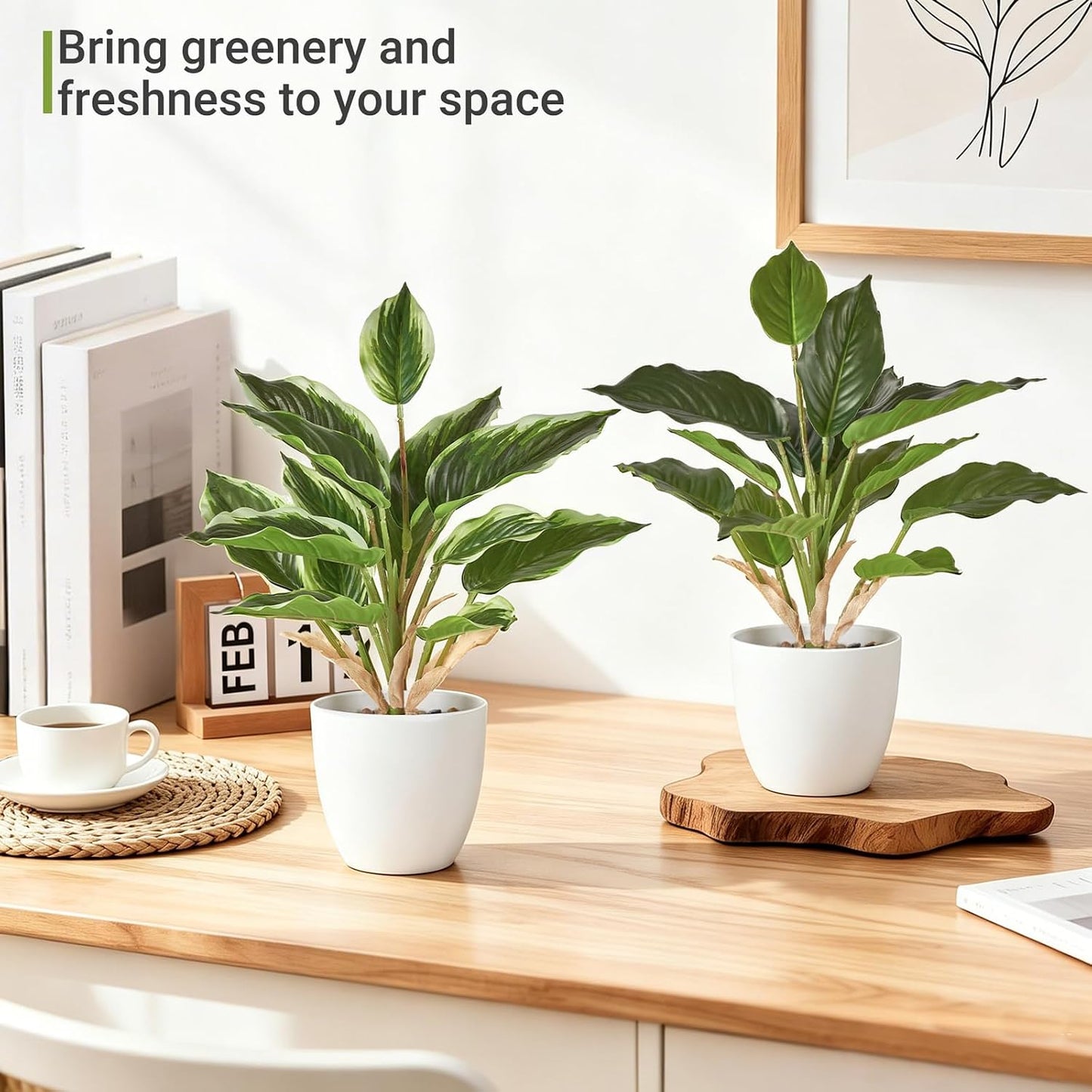 11" Potted Artificial Plants / Green / Set of 2