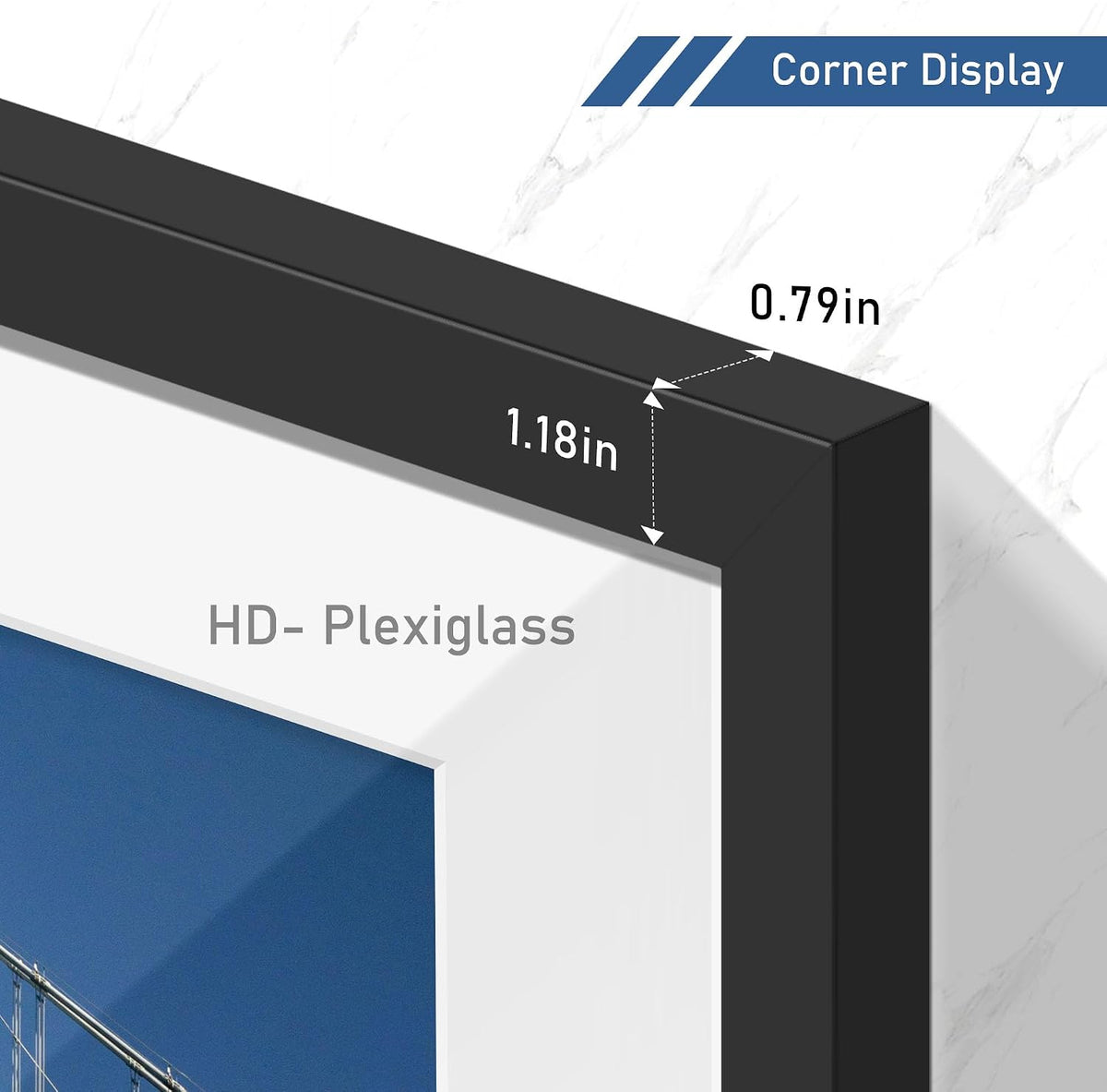 Wiscet 24x36 Poster Frame Set of 4, for Wall Mounting, Black | Display Picture 20x30 with Mat or 24 x 36 without Mat