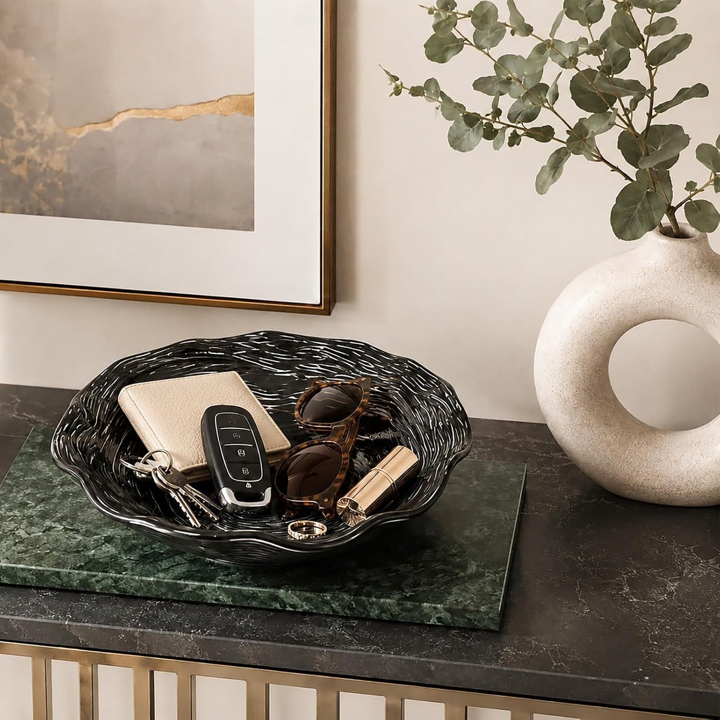 Ceramic Decorative Bowl / Black