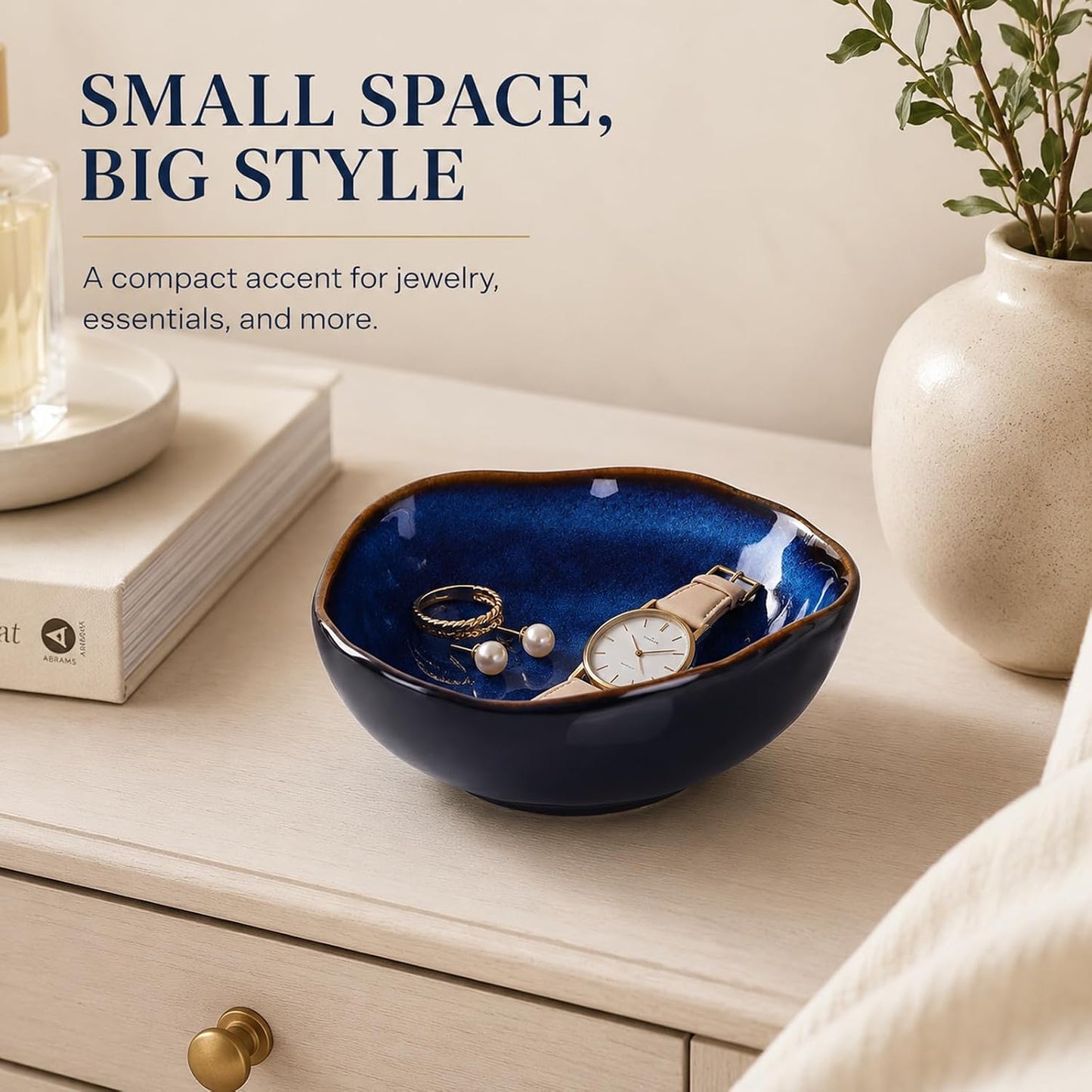 6" Ceramic Decorative Bowl / 6in / Blue