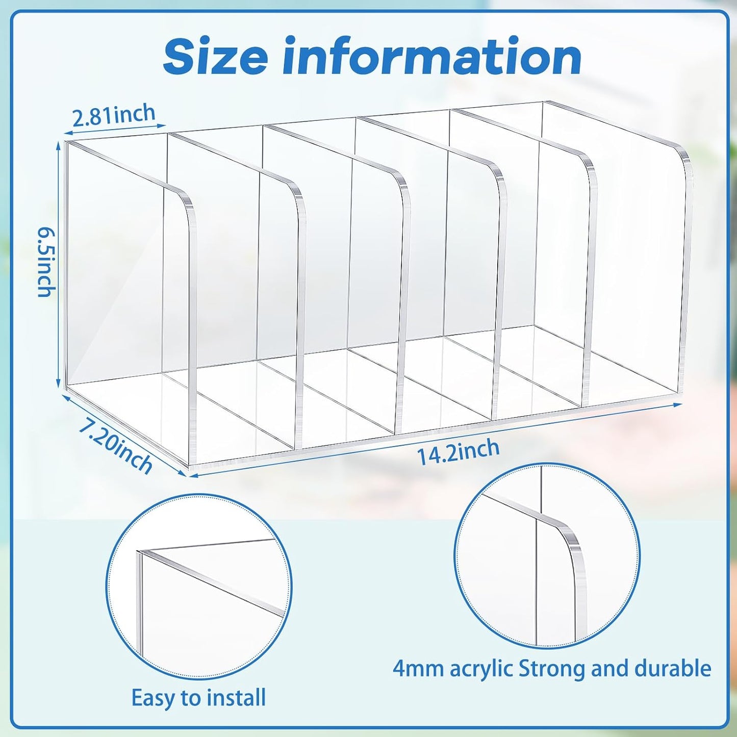 Acrylic Magazine File Holder / 14.2 x 7.2 x 6.5 / Classic / Clear