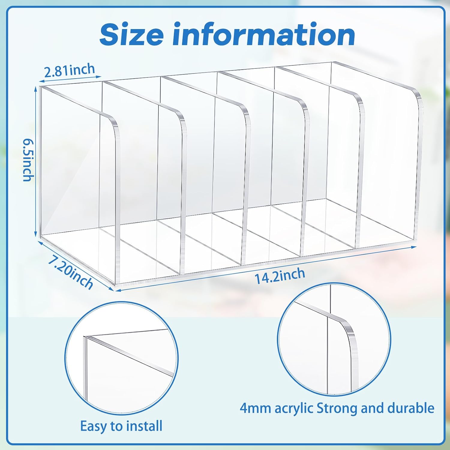 Acrylic Magazine File Holder / 14.2 x 7.2 x 6.5 / Classic / Clear