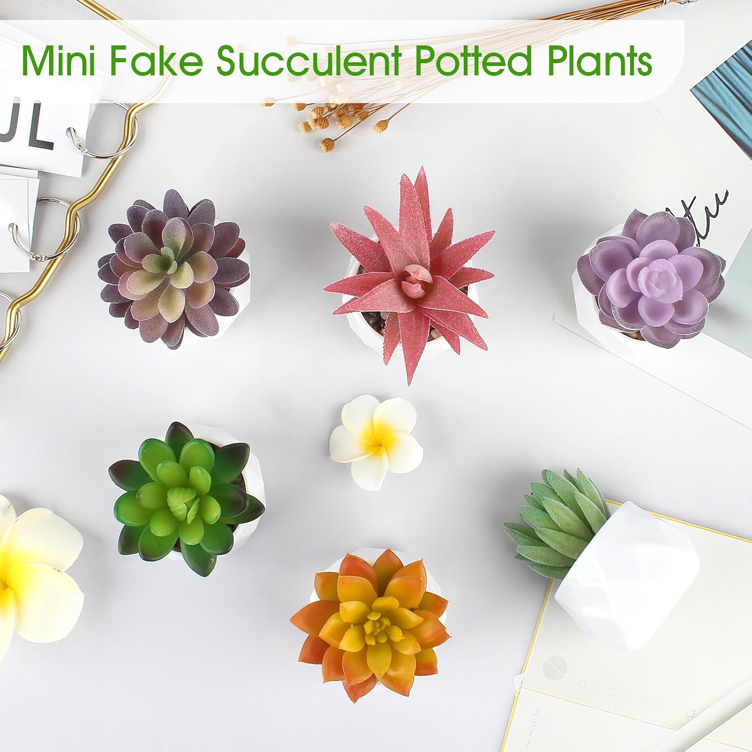 Fake Succulent Plant Set Artificial Succulent Plants for Desk Realistic Faux / Mix / Set of 6