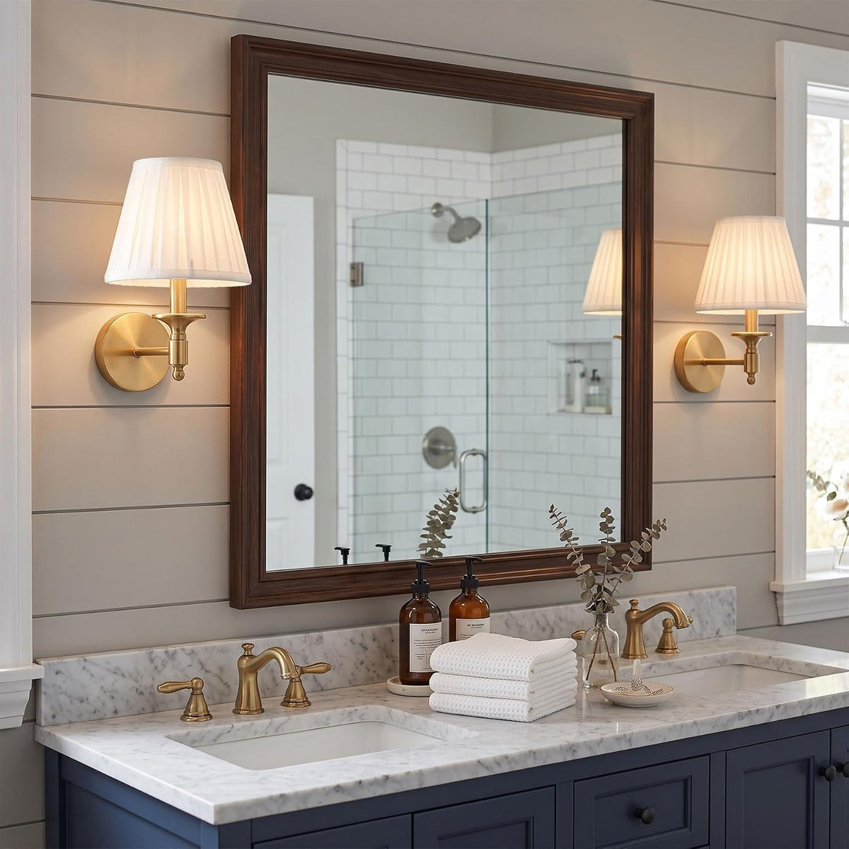 Battery Operated Wall Sconce Set of 2, Gold Wireless Wall Lights with 3 CCT Color Temperature & Dimmable Magnetic Bulb