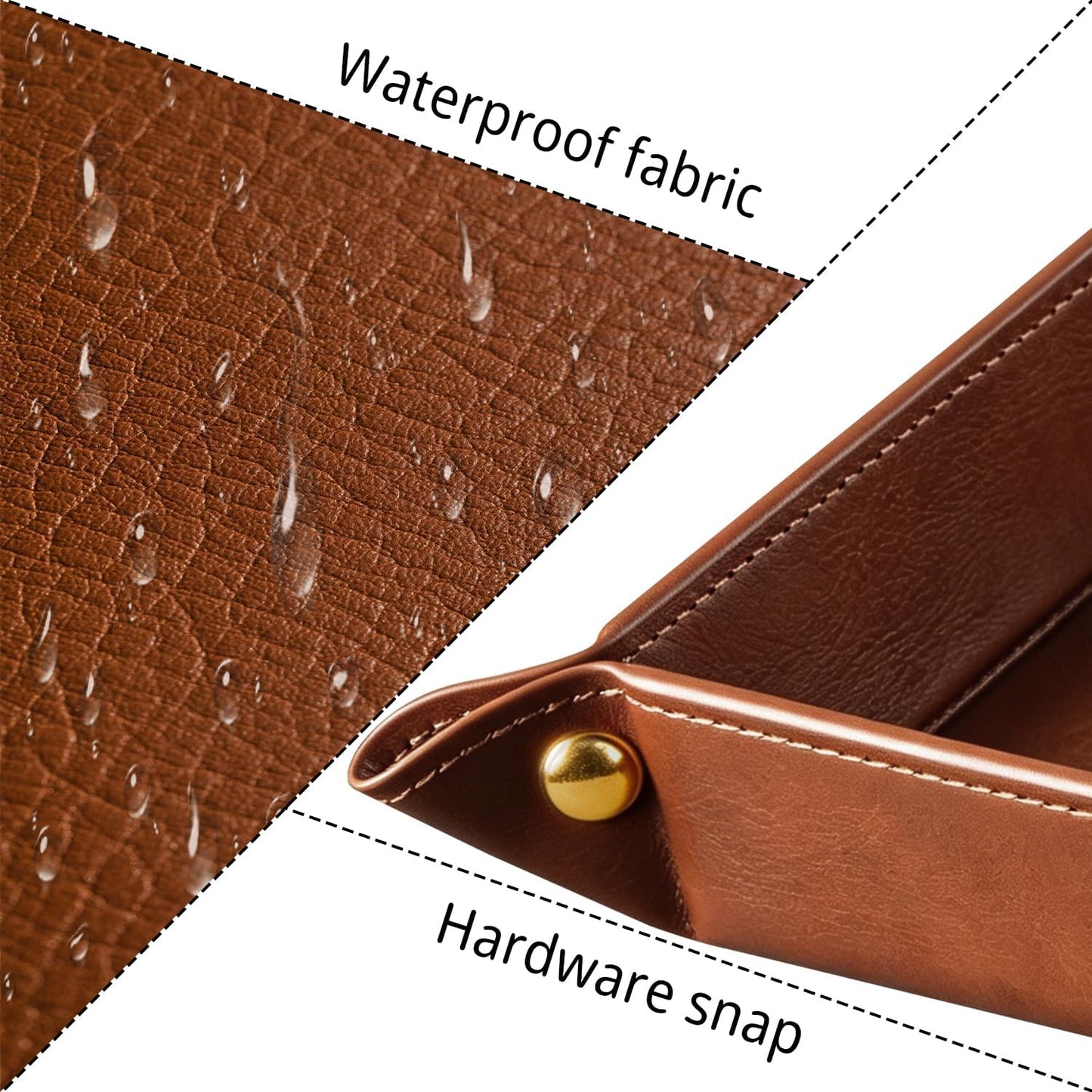 Light Valet Tray for Men / Brown Horseskin