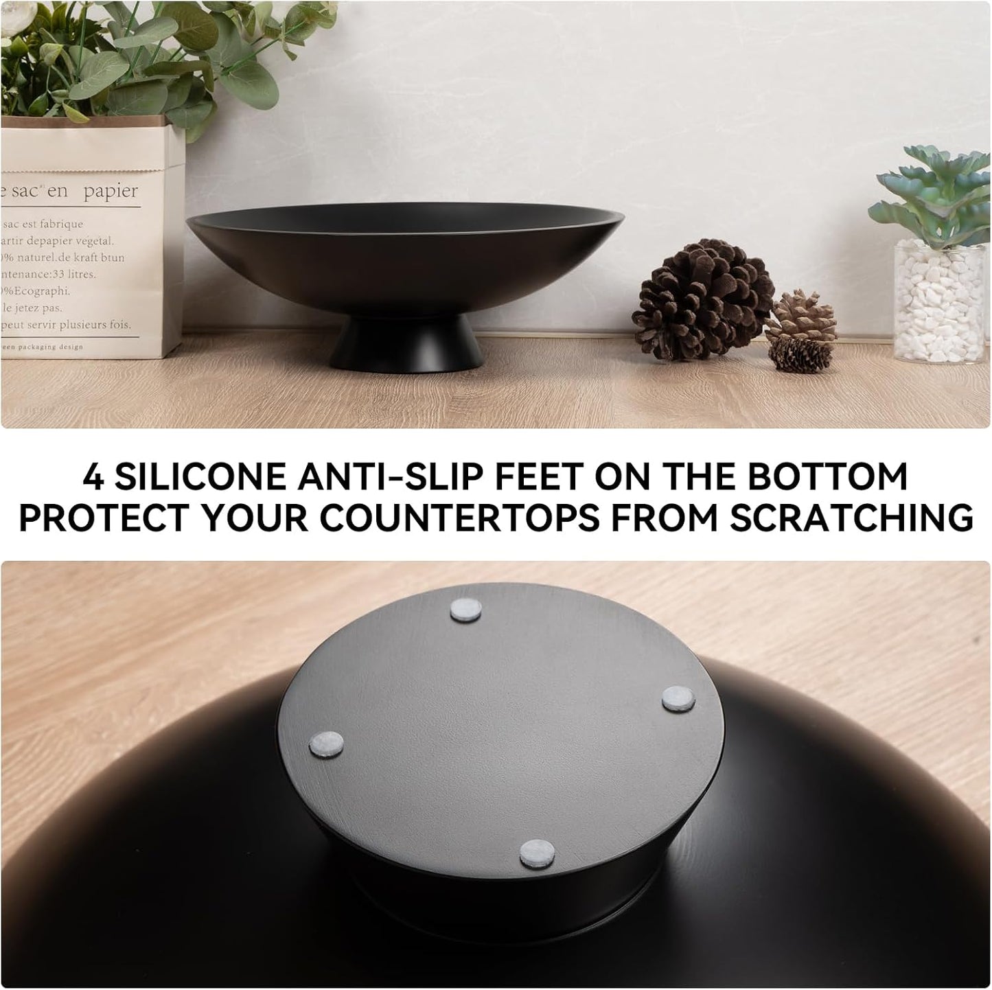 Decorative fruit bowl / Black