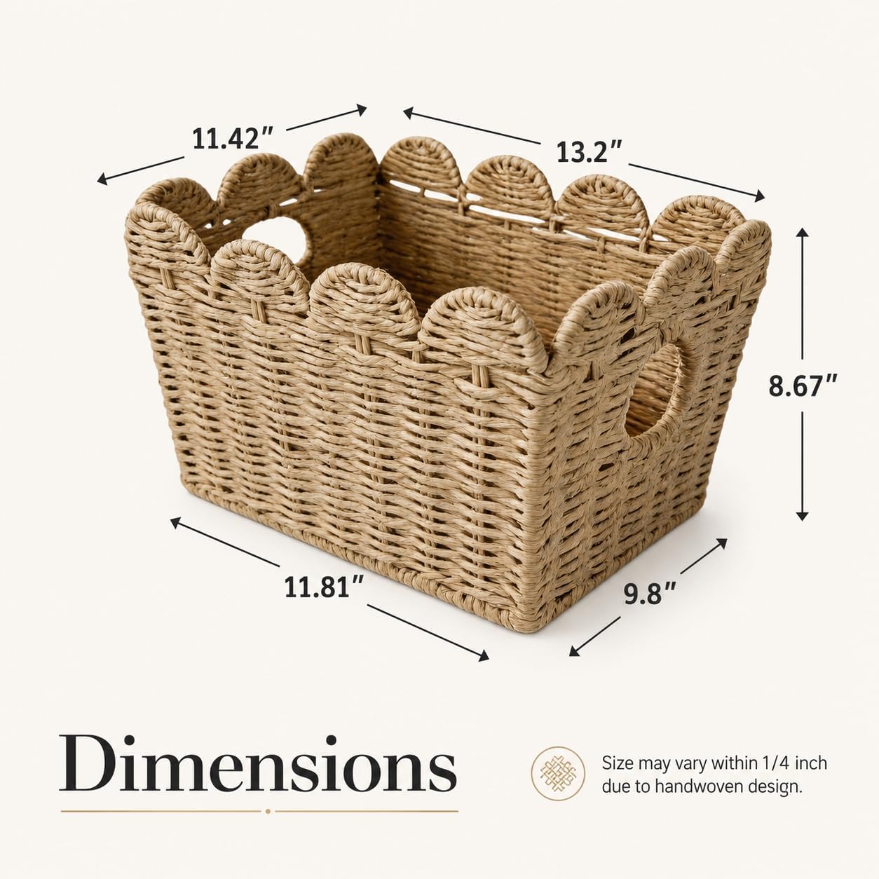 Scalloped Wicker Baskets / Set of 2