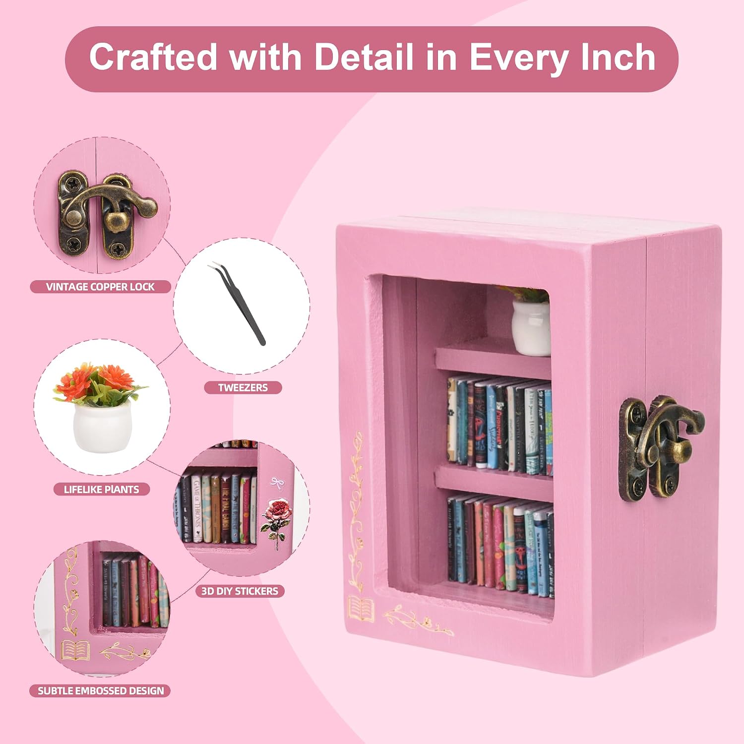 Mini Books / Plant Flowers / Blush Pink / Small / Set of 60