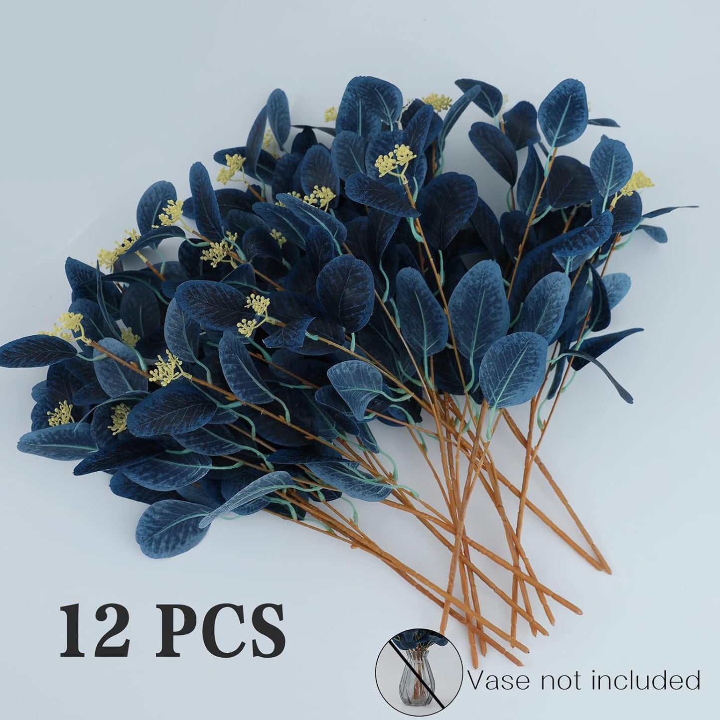 Greenery Plants Floral / Navy Blue / Set of 12