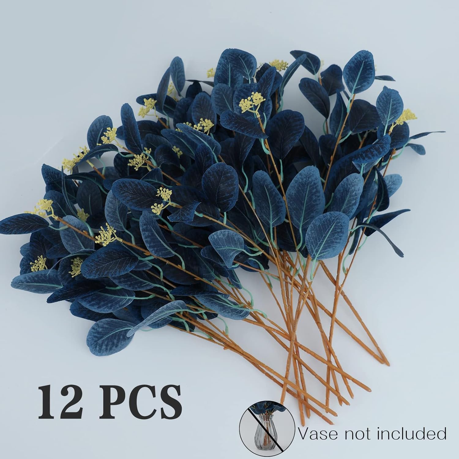 Greenery Plants Floral / Navy Blue / Set of 12