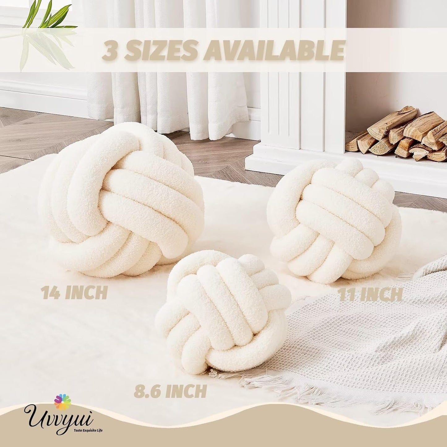 Round Boucle Pillow / Ivory / Small