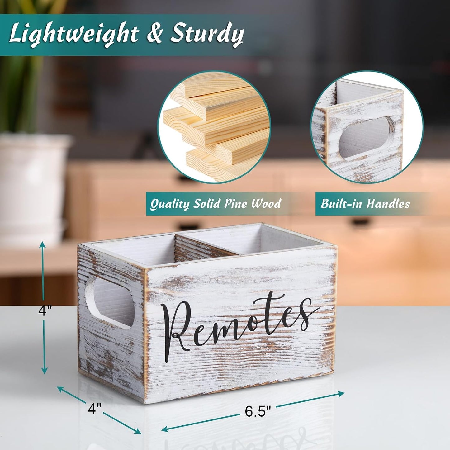 TV Remote Holder / Retro White / 2 Slots