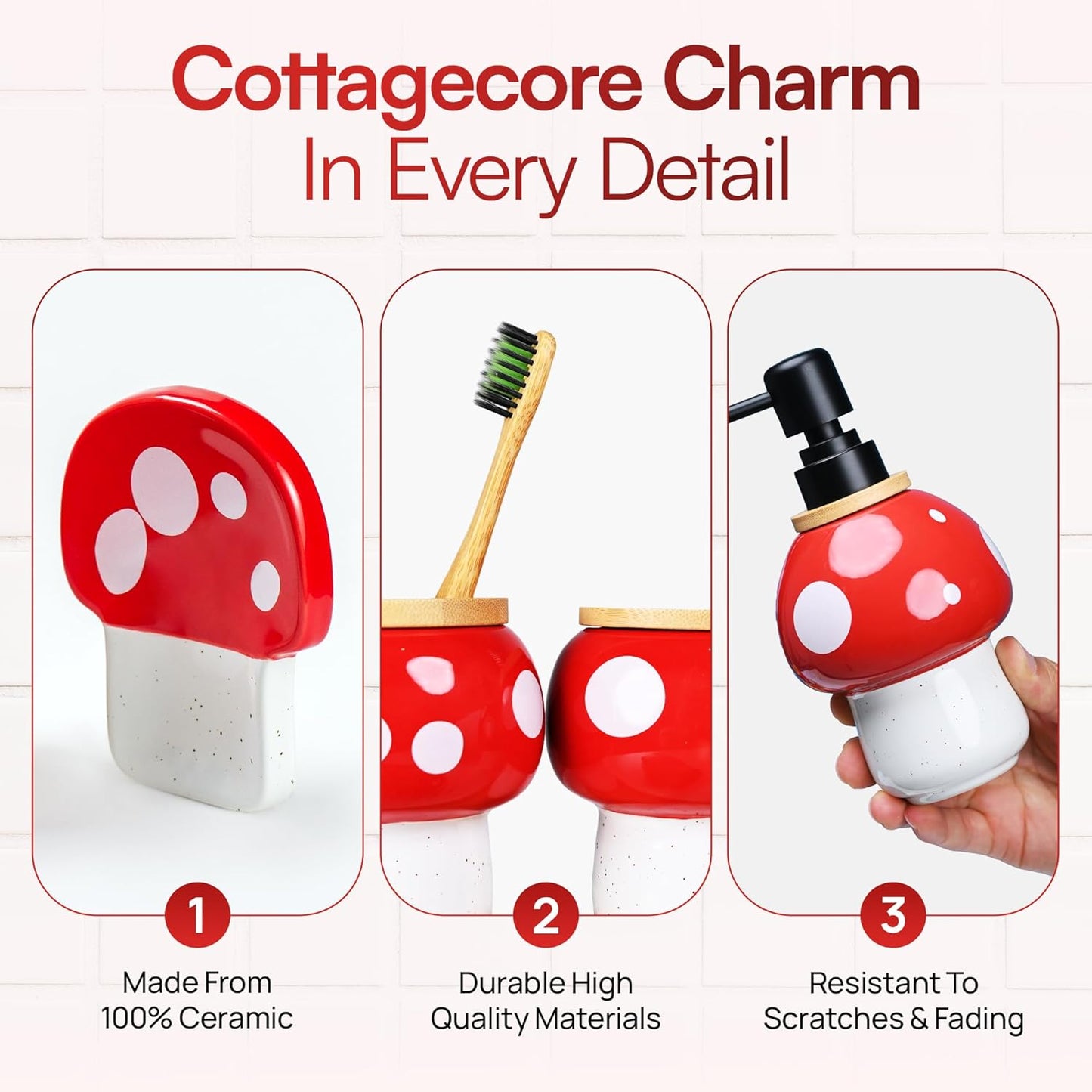Toothbrush Holder / Ceramic Soap Dispenser