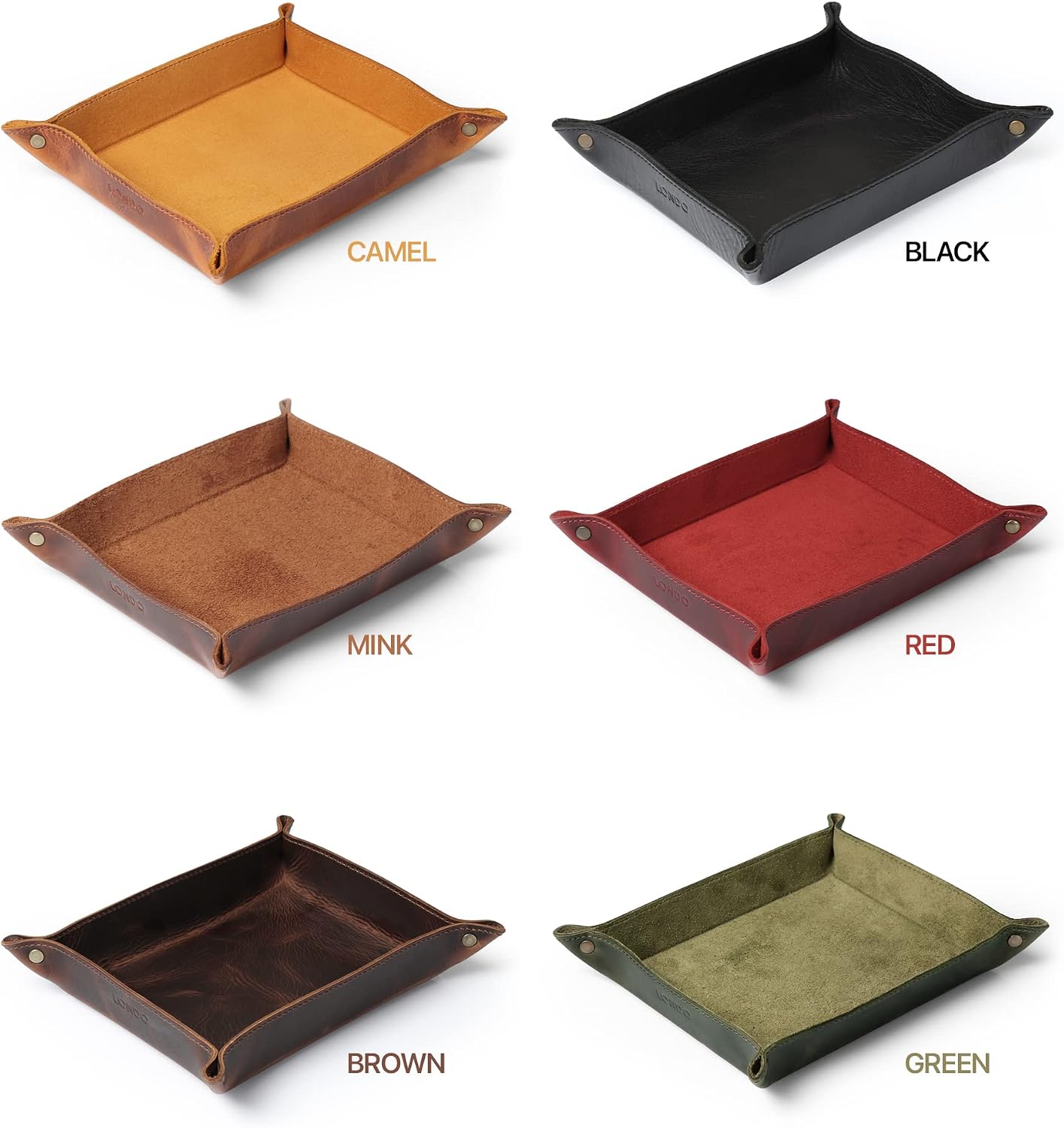 Londo Genuine Leather Tray Organizer - Practical Lightweight Water Resistant Computer Table Desk Storage Box for