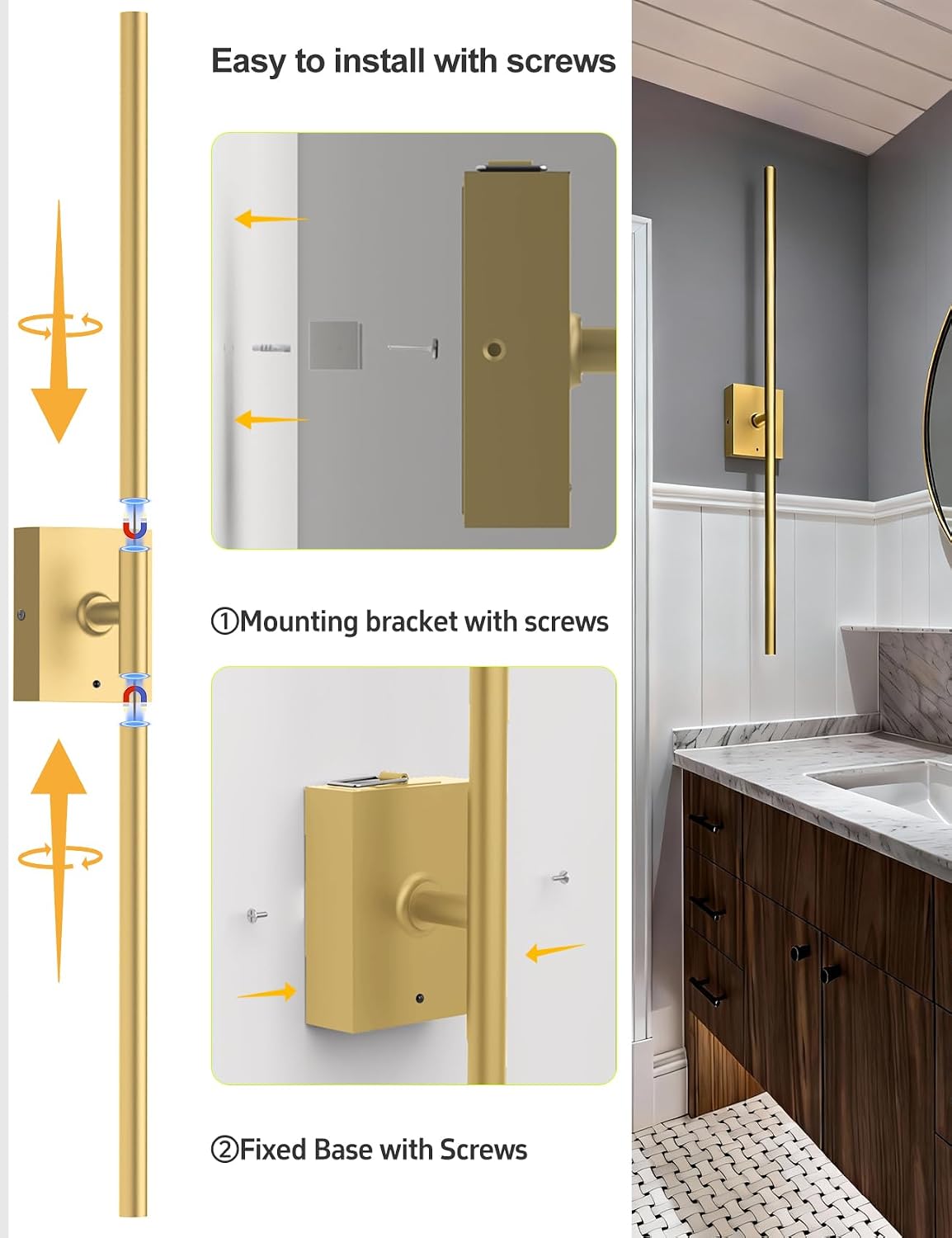 Battery Operated Wall Sconces Set of 2, Wireless Rechargeable Wall Lights | 10000mAh, Remote Control, 4CCT Dimmable