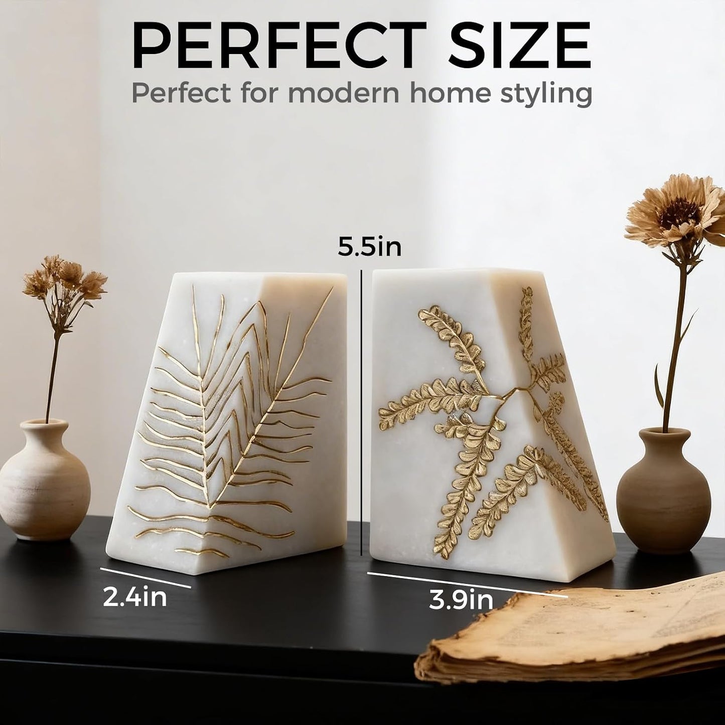 Resin Modern Bookends / Heavy Duty Book Ends