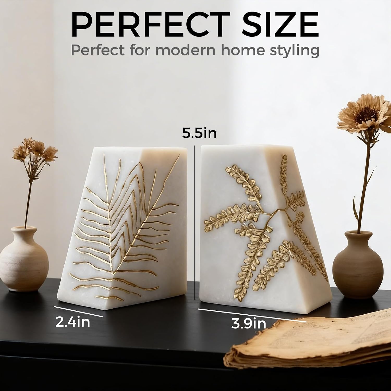 Resin Modern Bookends / Heavy Duty Book Ends