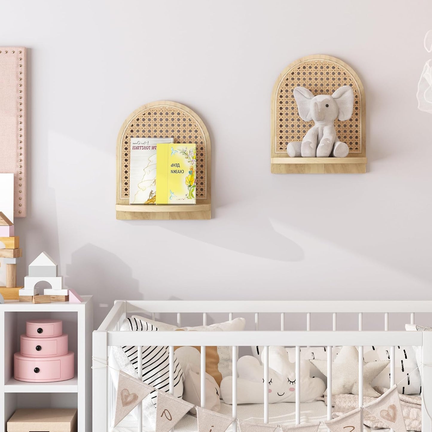 Unique Small Display Shelves / Natural Rattan Shelf