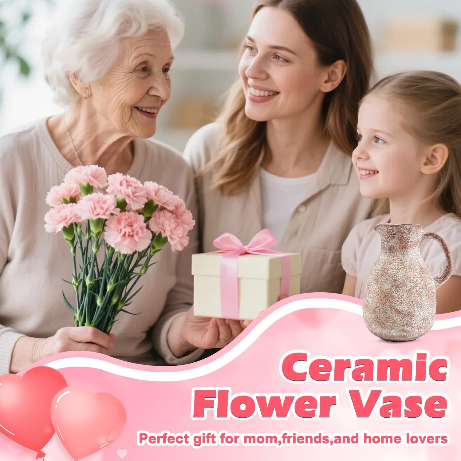 Ceramic Flower Vase Farmhouse Vase / 8 Inch-retro / 8 Inch