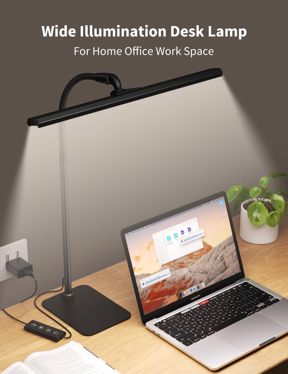 Kary LED Desk Lamp, Flexible Gooseneck Task Light with Base and Timer | 12W Tall Architect Lamp for Home Office