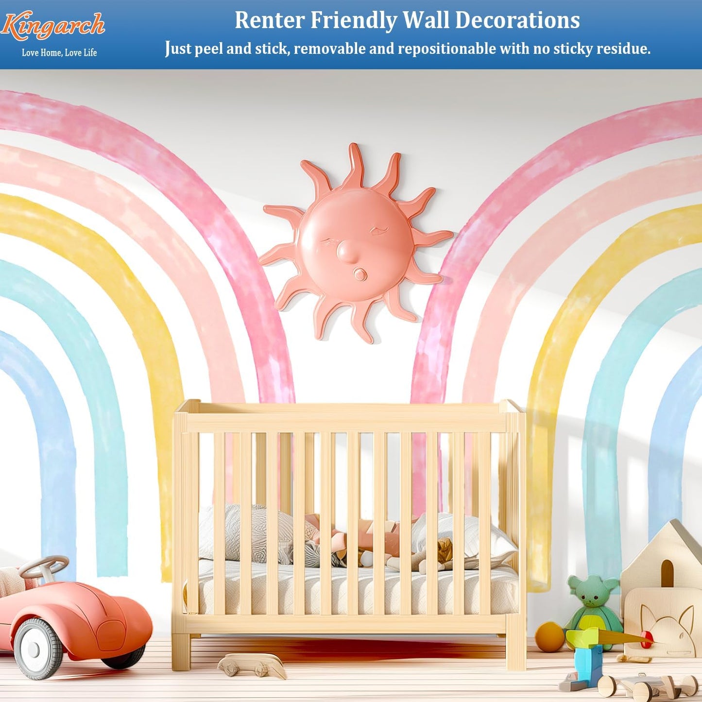 Large Watercolor Rainbow Wall Decals / Rainbow