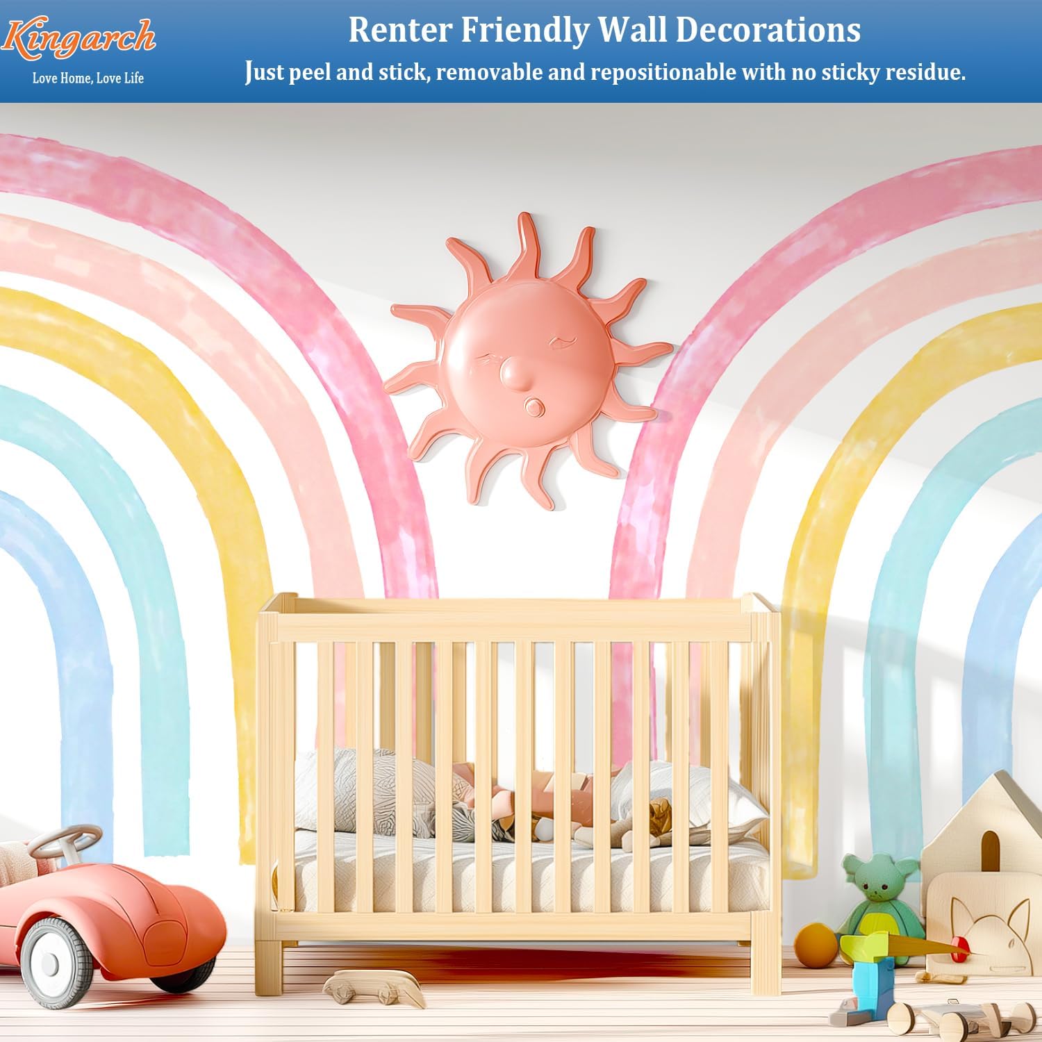 Large Watercolor Rainbow Wall Decals / Rainbow