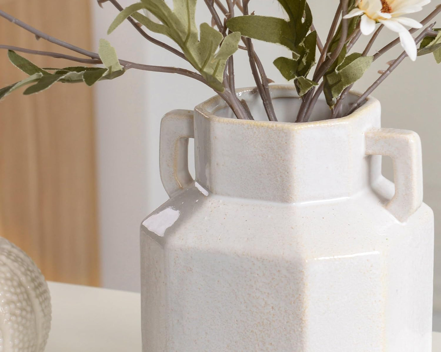 White Boho Vase / 7.3 Inch-white / 7.3 Inch
