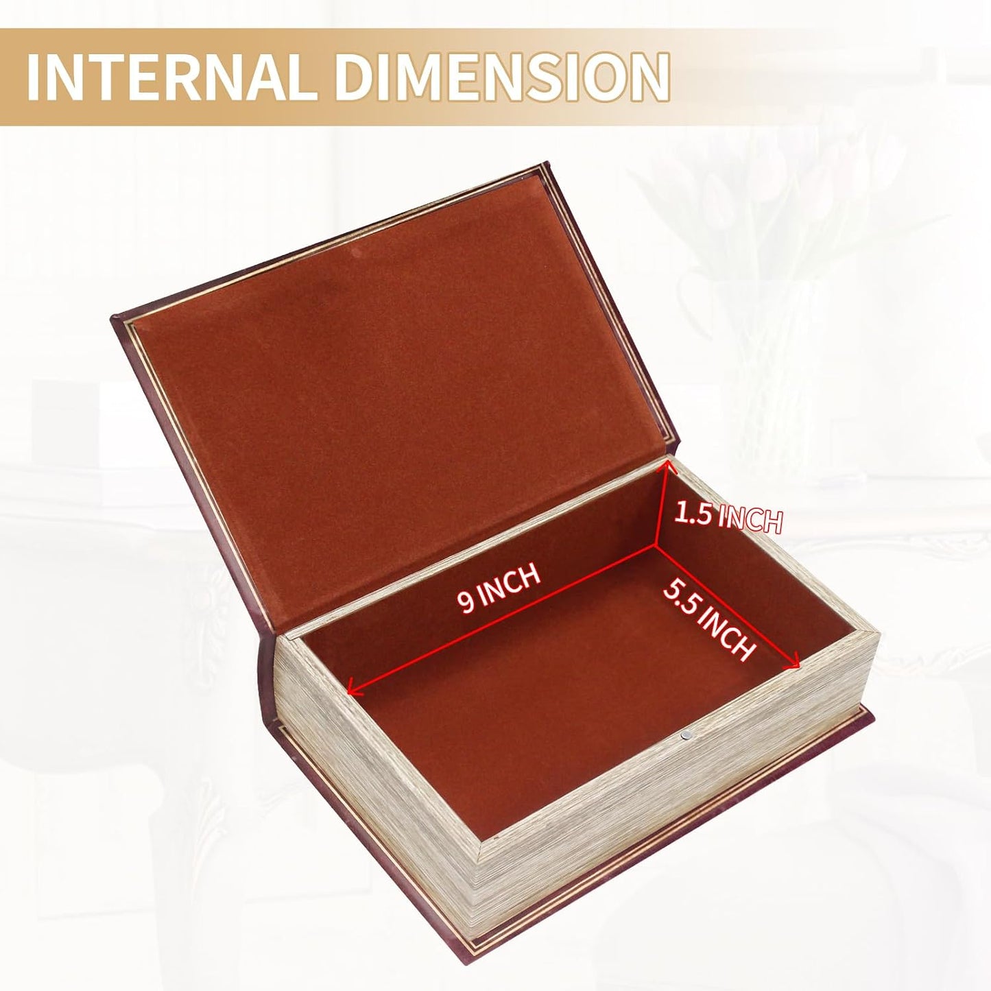 Vintage Book Safe / Wine Red