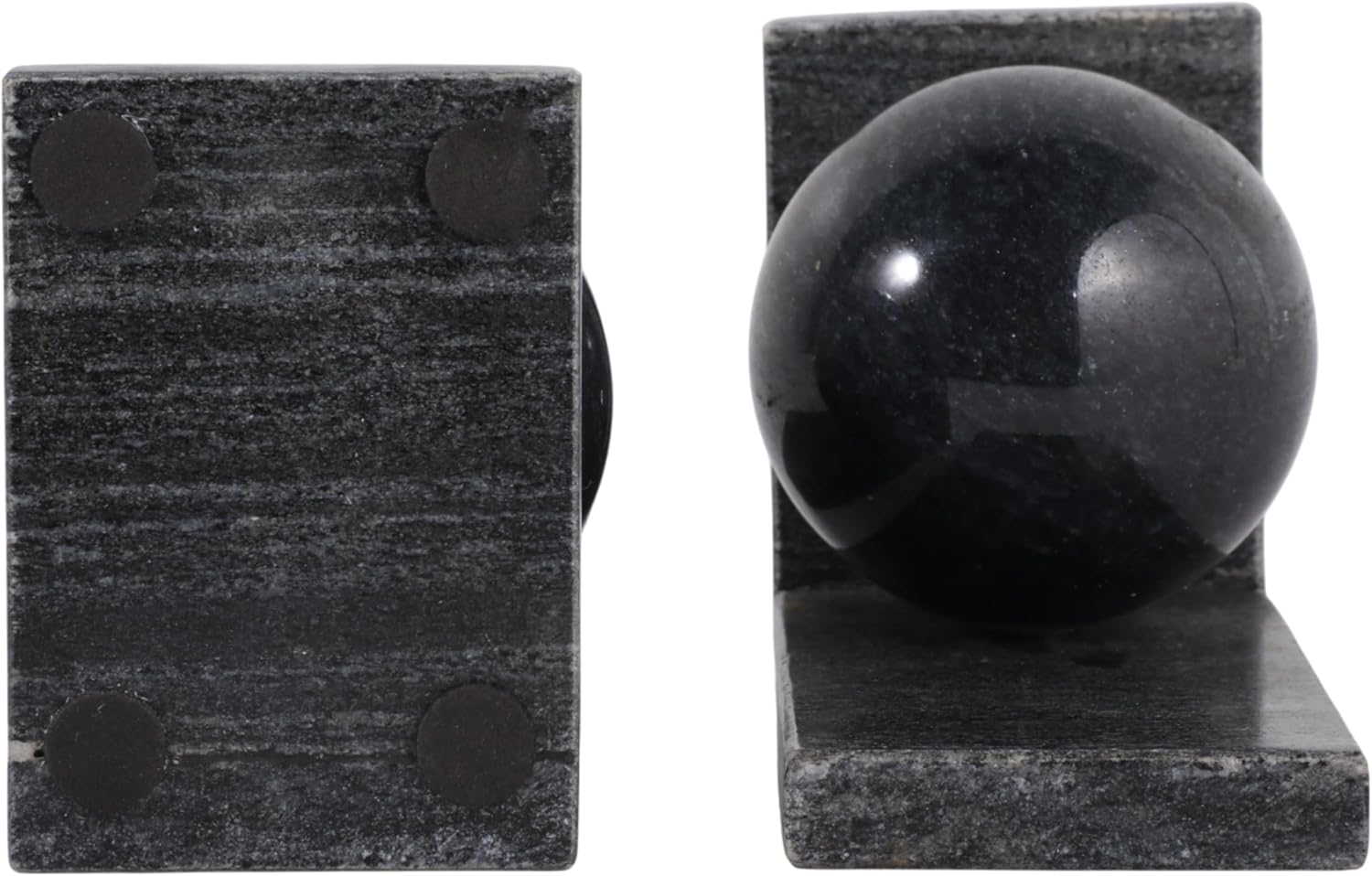 Modern Marble Bookends / Black